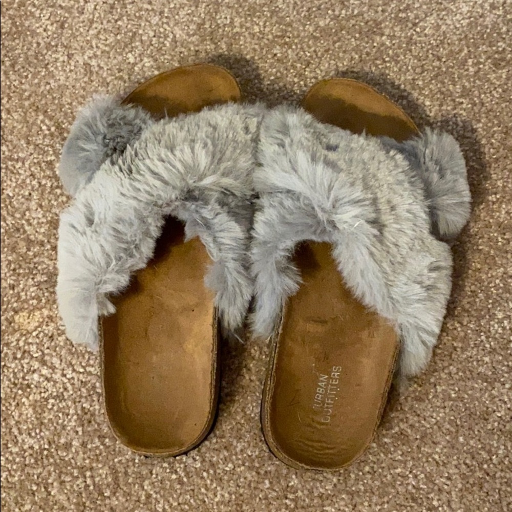 Urban Outfitters Furry Slides